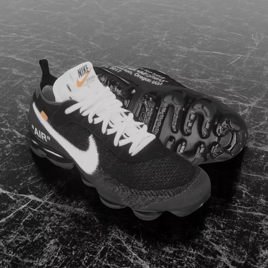 NIKE VAPOR MAX X OFF-WHITE OW THE TEN 3D SHOES Low-poly 3D model_0