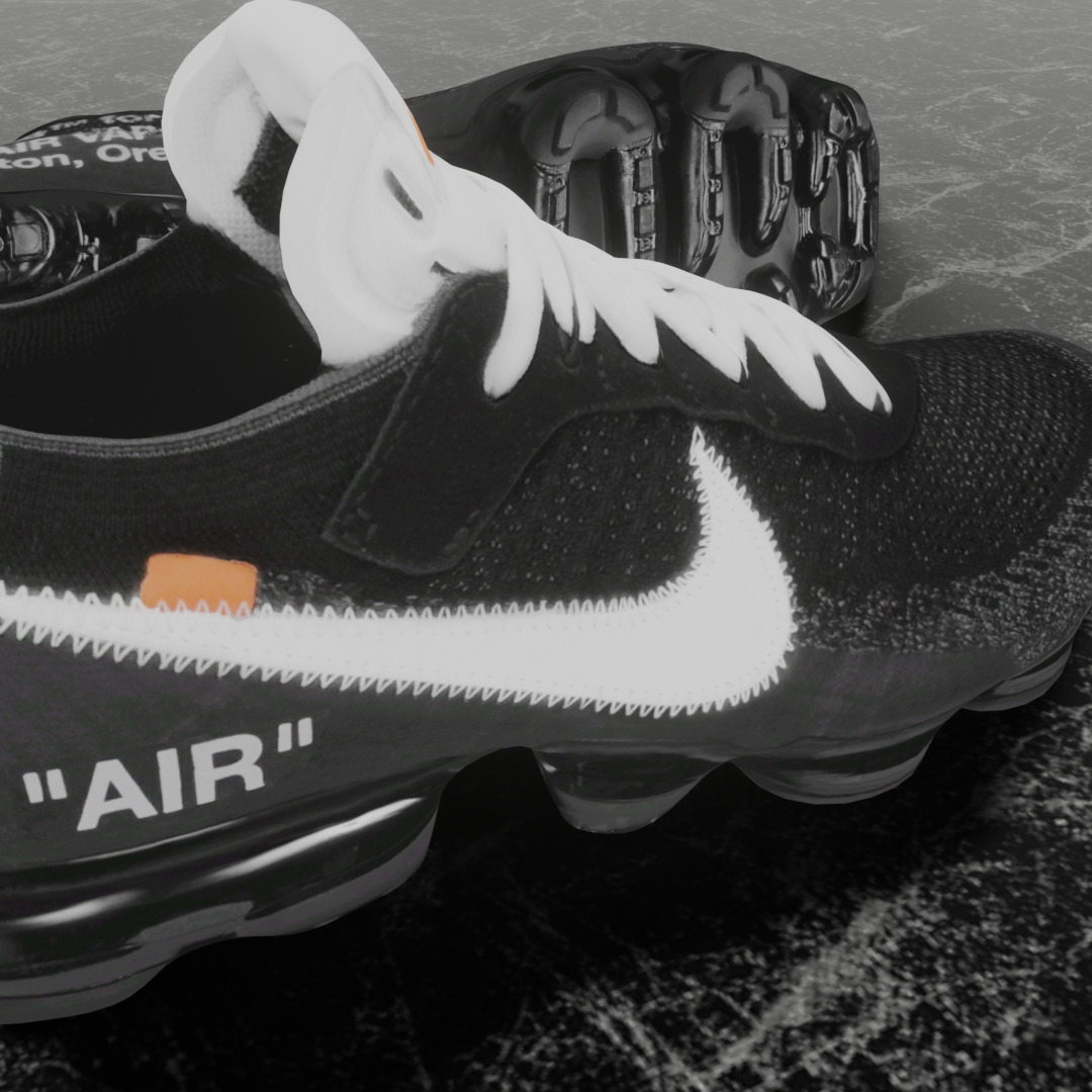 NIKE VAPOR MAX X OFF-WHITE OW THE TEN 3D SHOES Low-poly 3D model_11