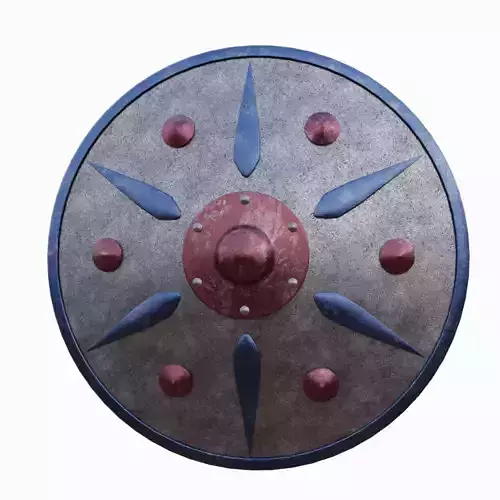 Painted Shield Low-poly 3D model