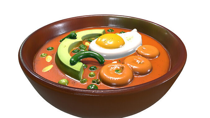 Vegetable Soup Bowl 3D Model Low-poly 3D model 5