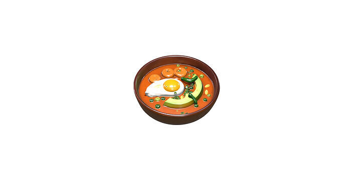 Vegetable Soup Bowl 3D Model Low-poly 3D model 4