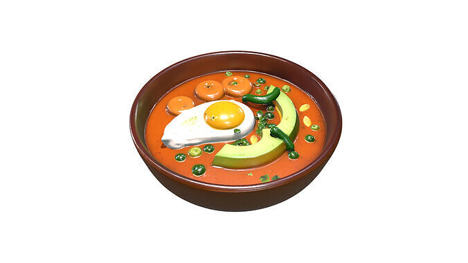 Vegetable Soup Bowl 3D Model Low-poly 3D model 6