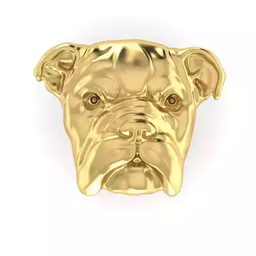 Gold Bulldog Face Charm Pendant Necklace 2