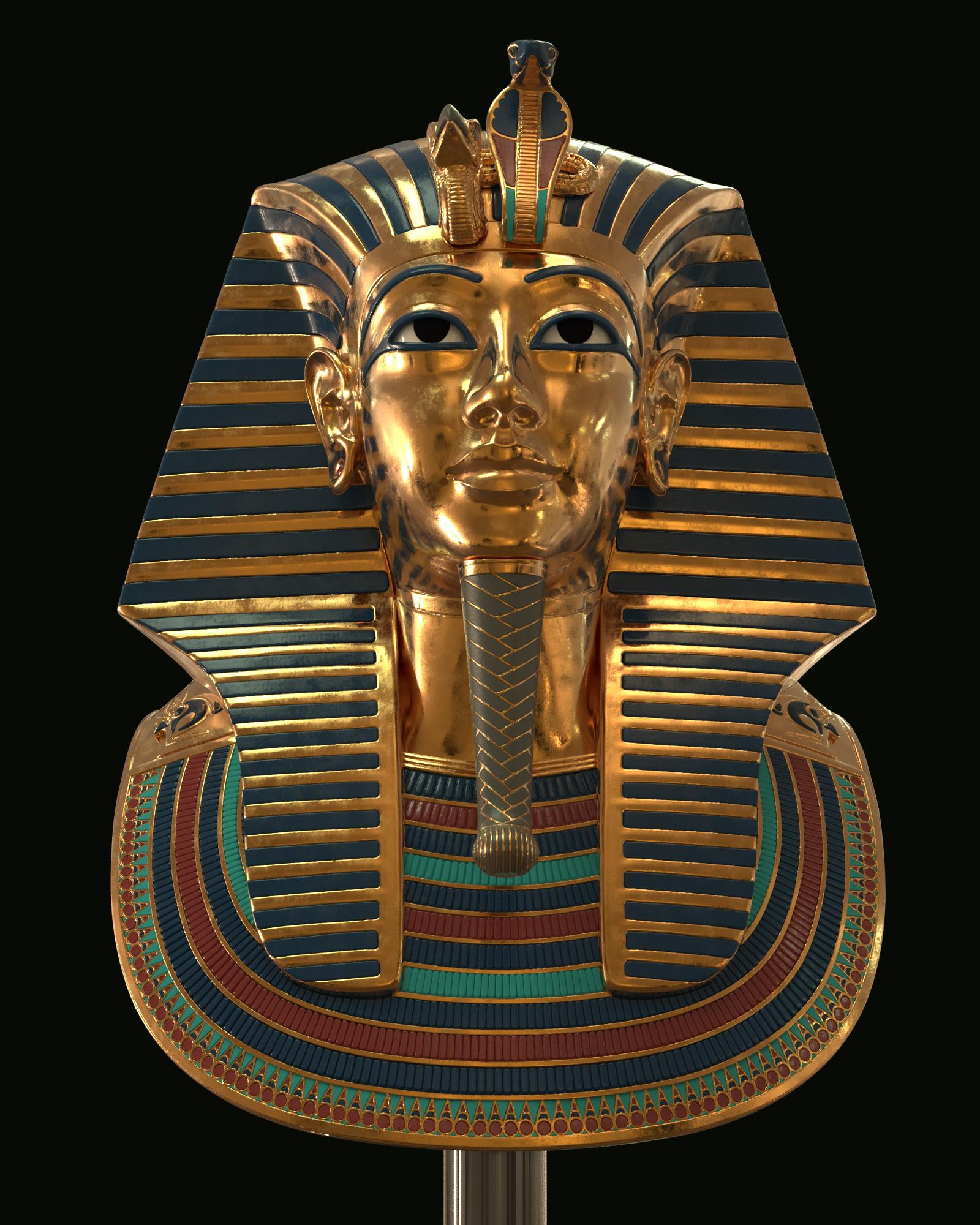 Tutankhamun Mask v5 - High Poly 3D model_3