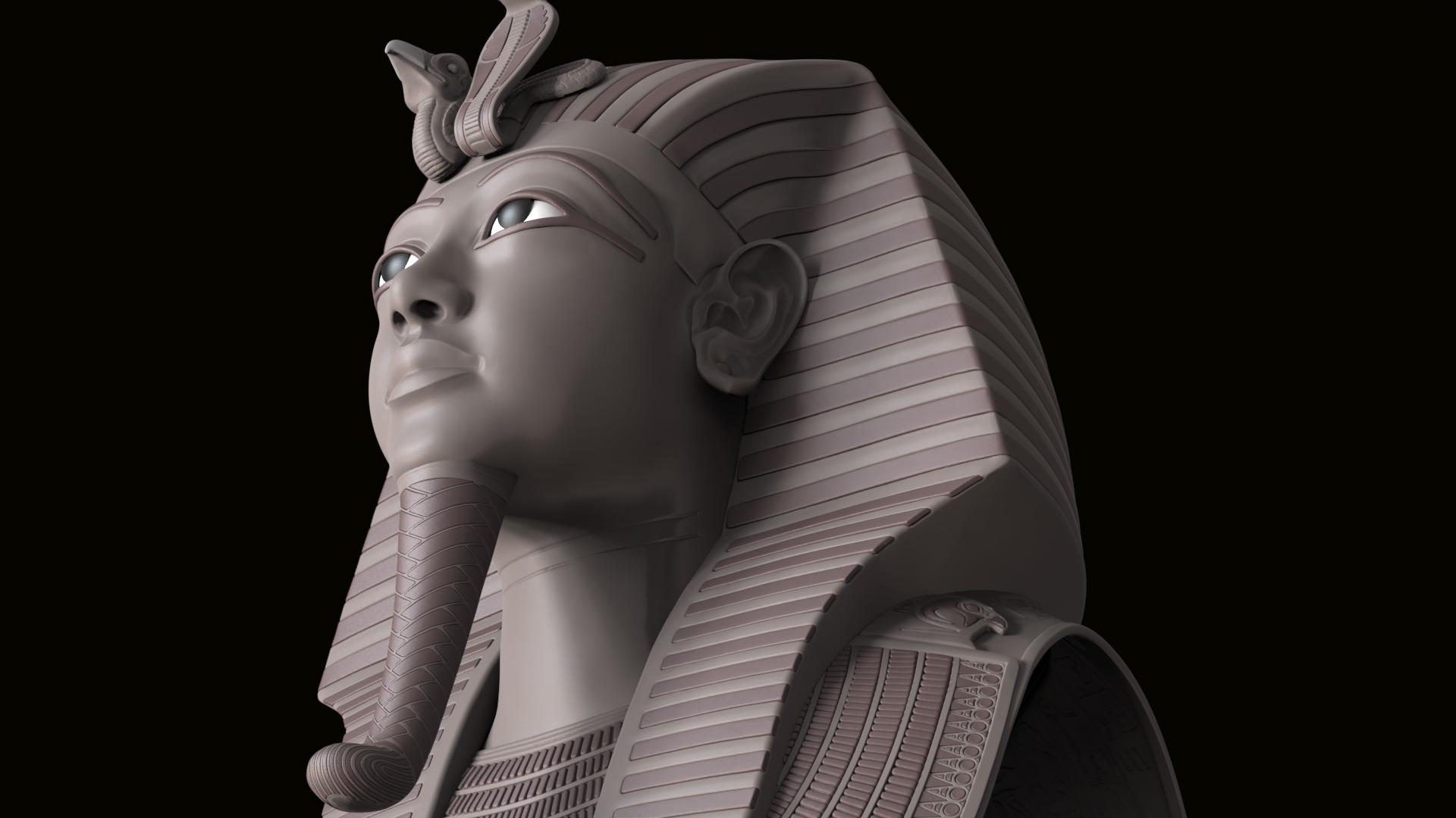 Tutankhamun Mask v5 - High Poly 3D model_15