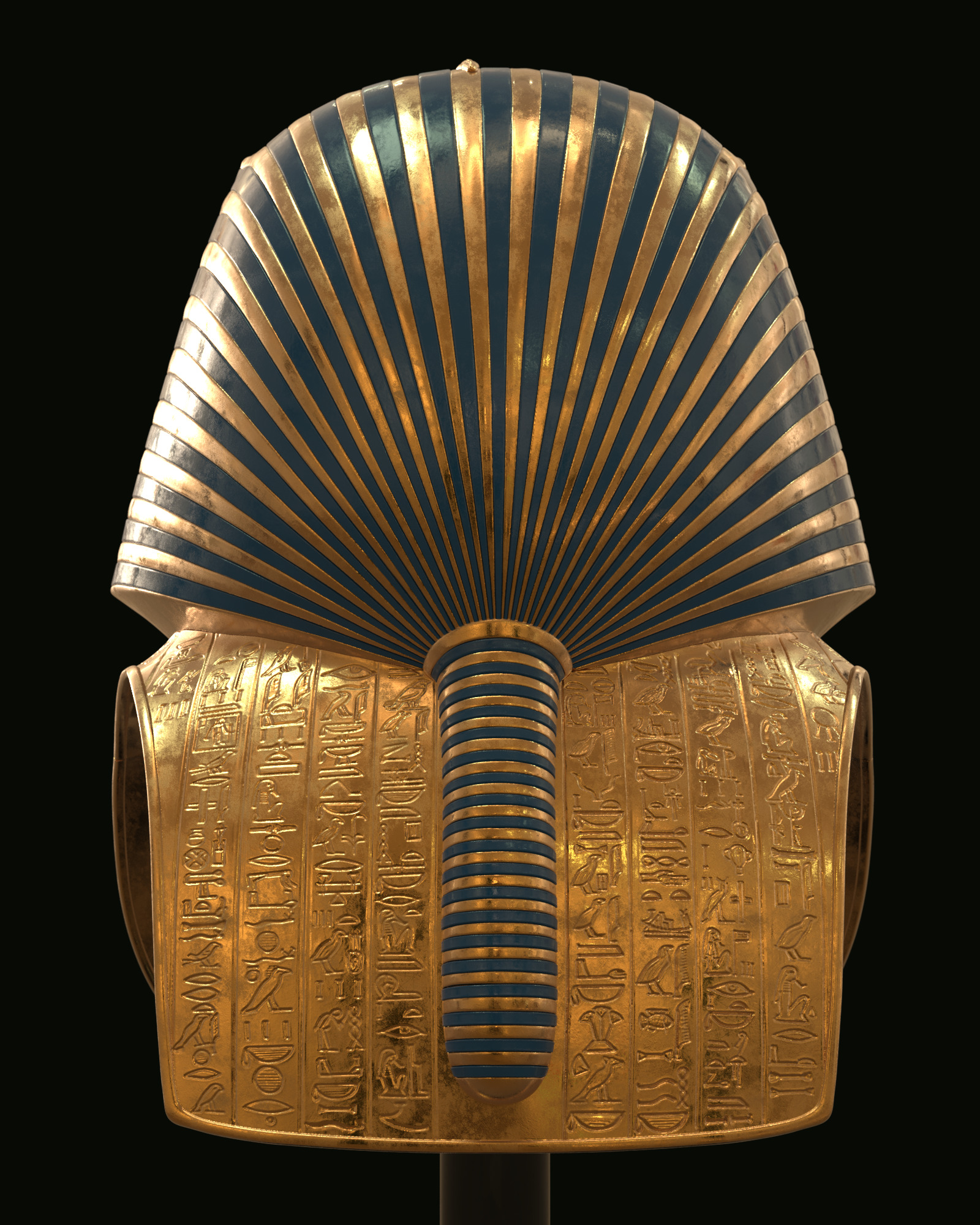 Tutankhamun Mask v5 - High Poly 3D model_10