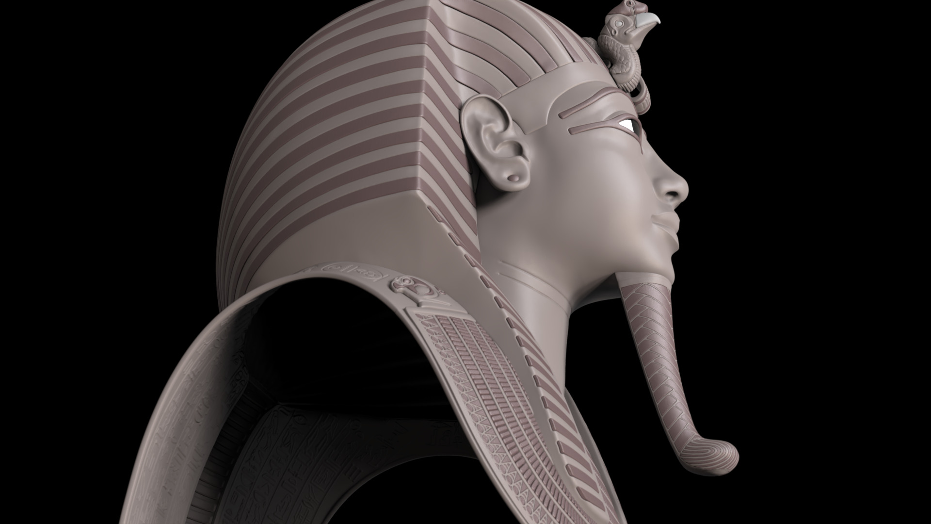 Tutankhamun Mask v5 - High Poly 3D model_13