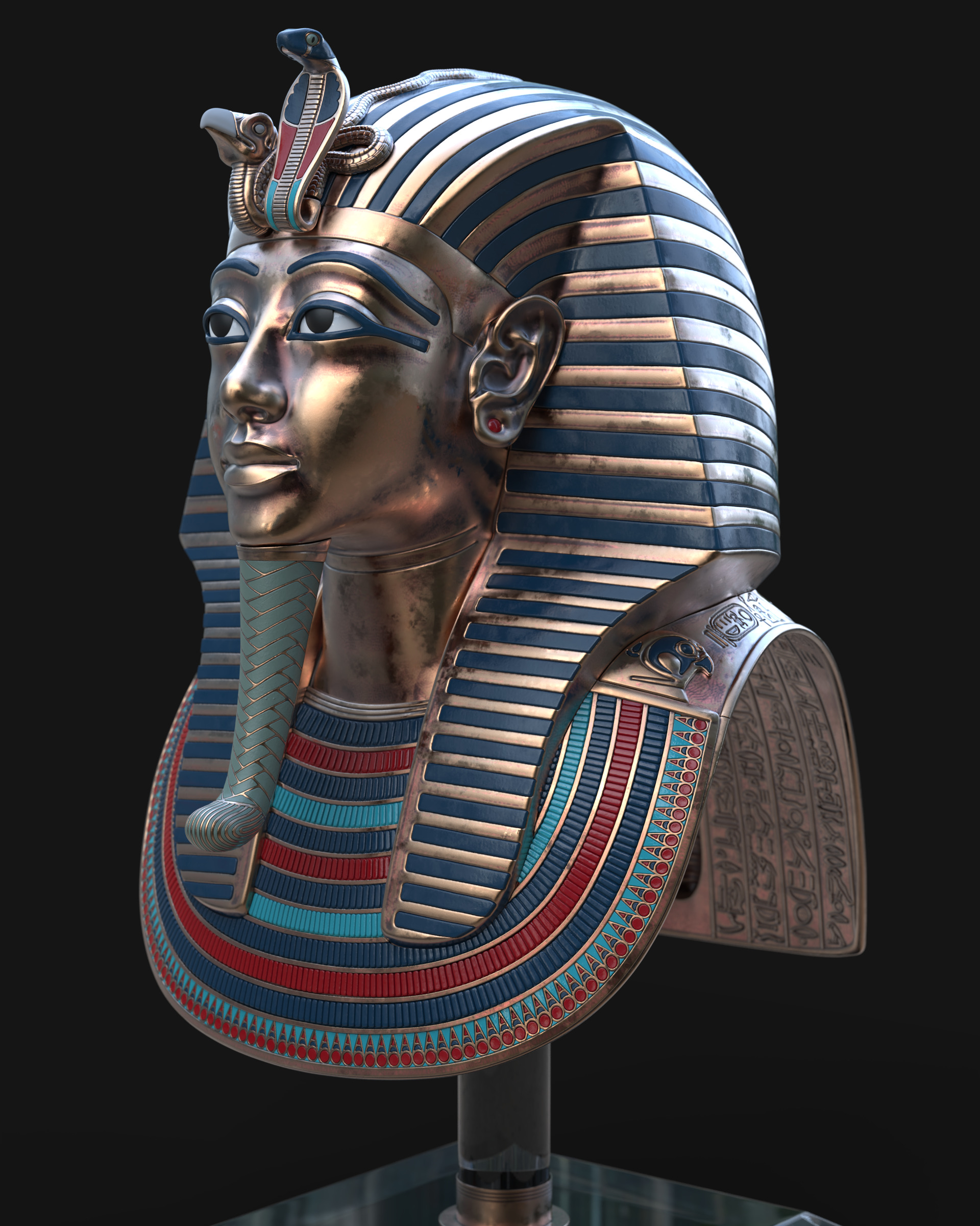Tutankhamun Mask v5 - High Poly 3D model_19