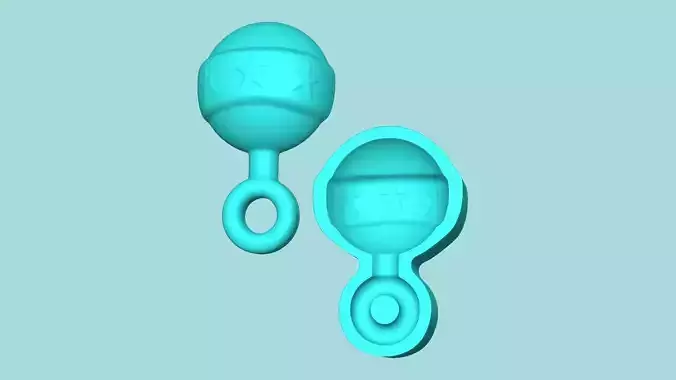 Baby Rattle - Mold Silicon Maker - Template 3D print model