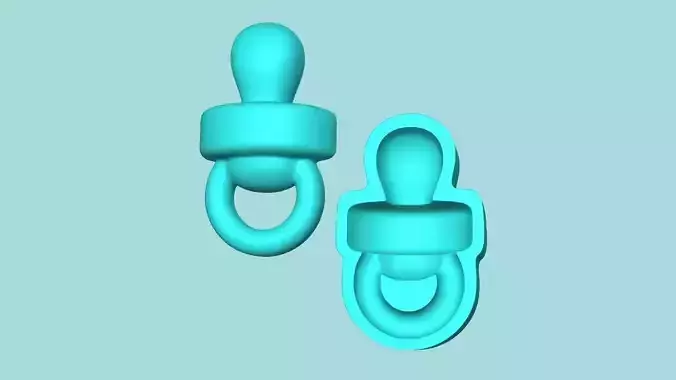 Baby Pacifier - Mold Silicon Maker - Template 3D print model