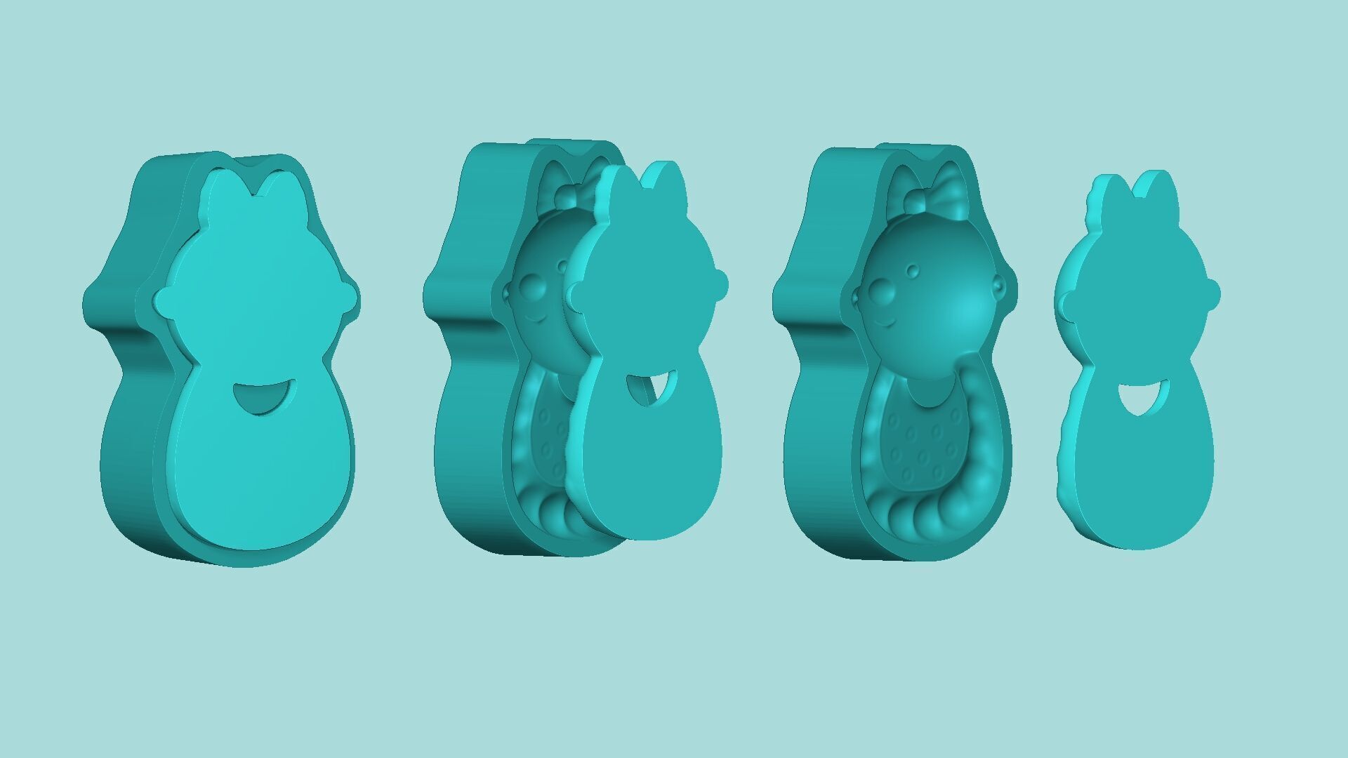 Baby Bib Face - Mold Silicon Maker - Template 3D print model_8