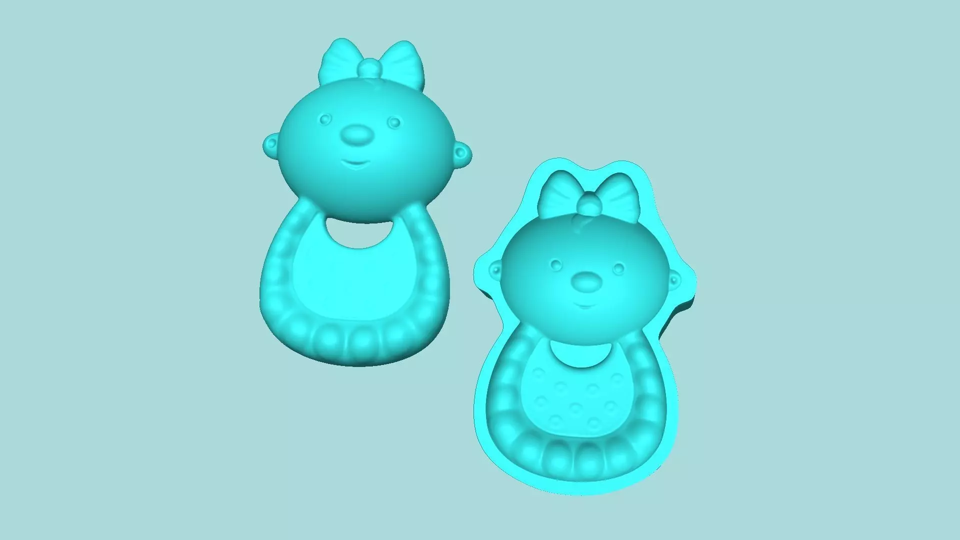 Baby Bib Face - Mold Silicon Maker - Template 3D print model_0