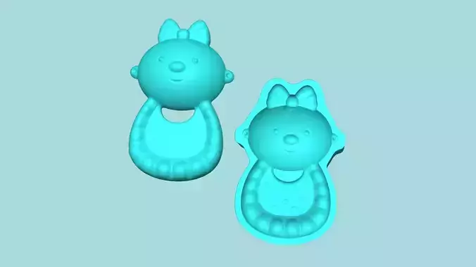 Baby Bib Face - Mold Silicon Maker - Template 3D print model