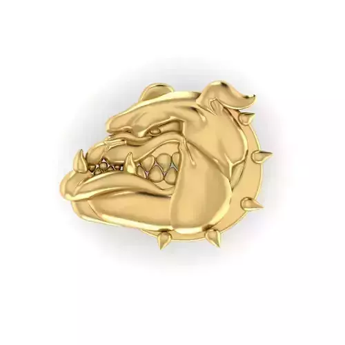 Gold Bulldog Face Charm Pendant Necklace 3