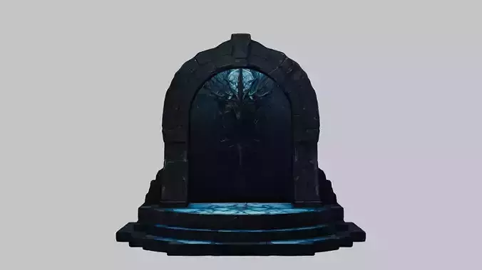 Ancient Stone Archway Gate 3D Model Ruins Low-poly 3D model