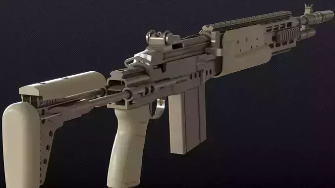 Mk 14 Enhanced Battle Rifle Low-poly 3D model