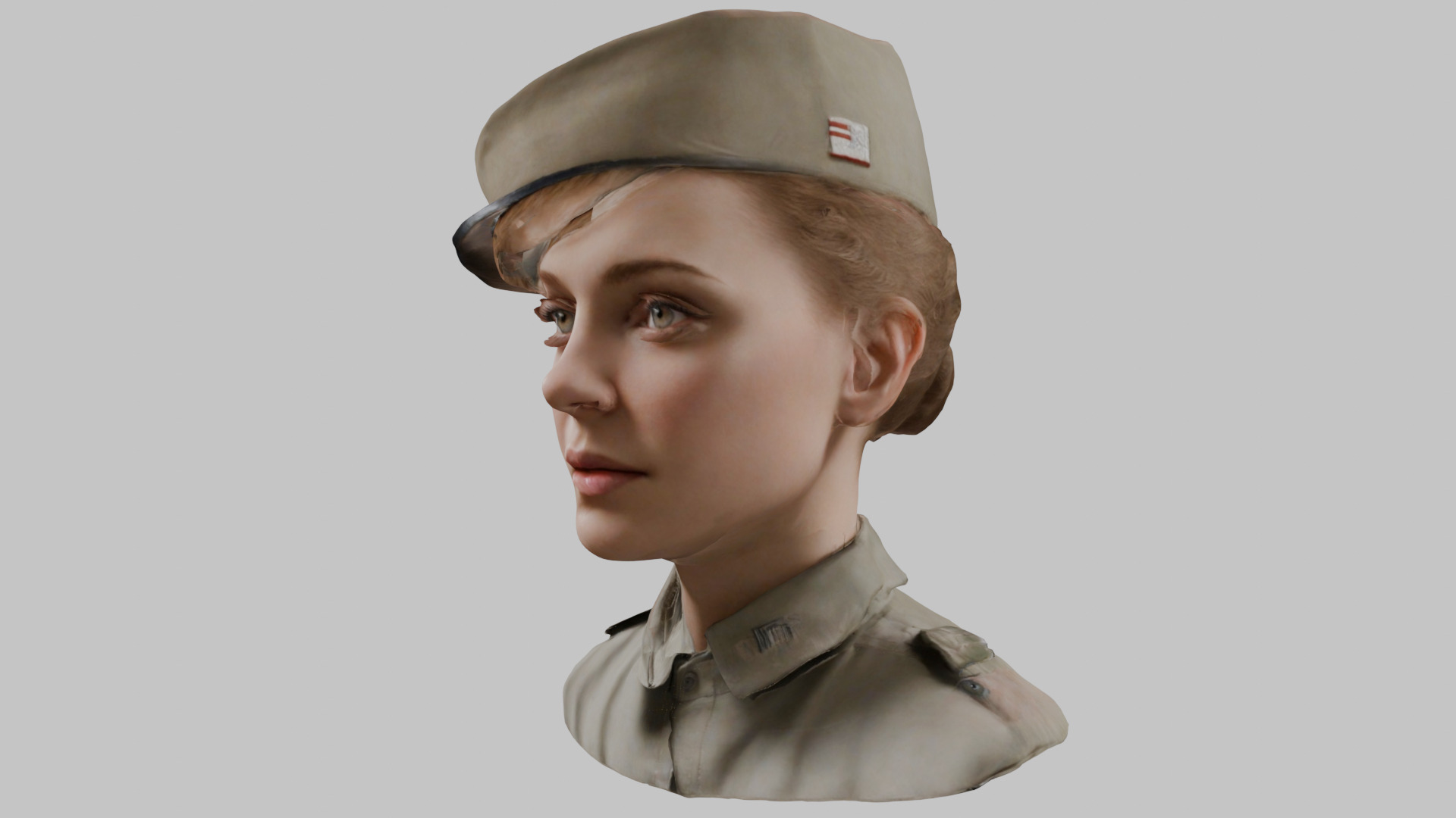 Military Female Character 3D Model Low-poly 3D model_6