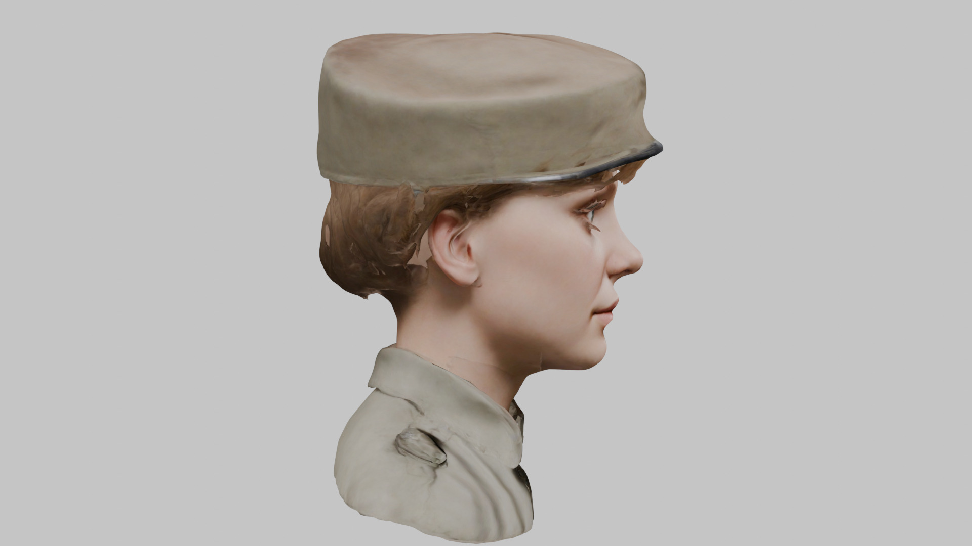 Military Female Character 3D Model Low-poly 3D model_11