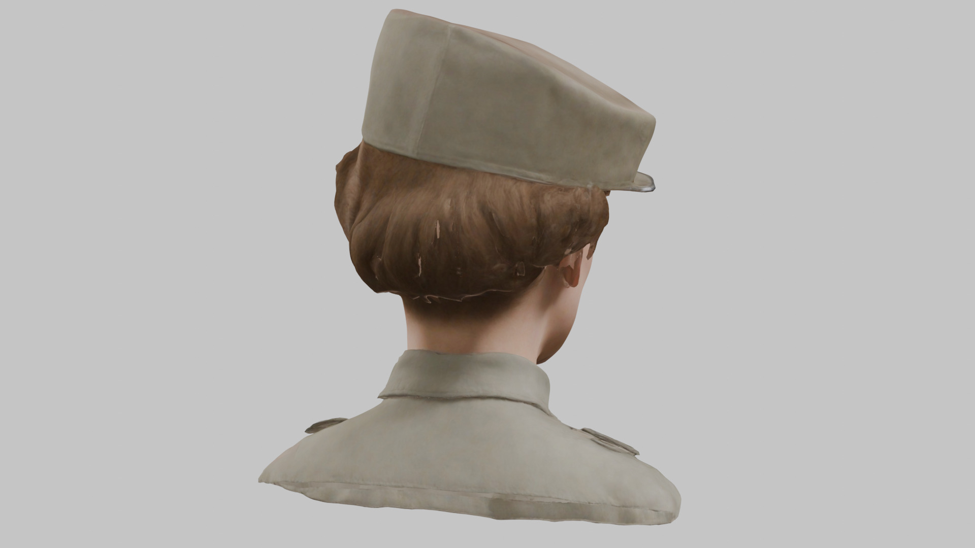 Military Female Character 3D Model Low-poly 3D model_14