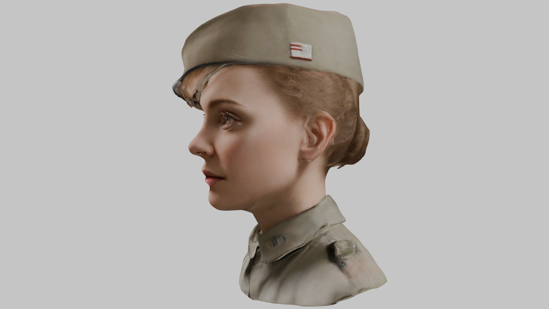 Military Female Character 3D Model Low-poly 3D model_5