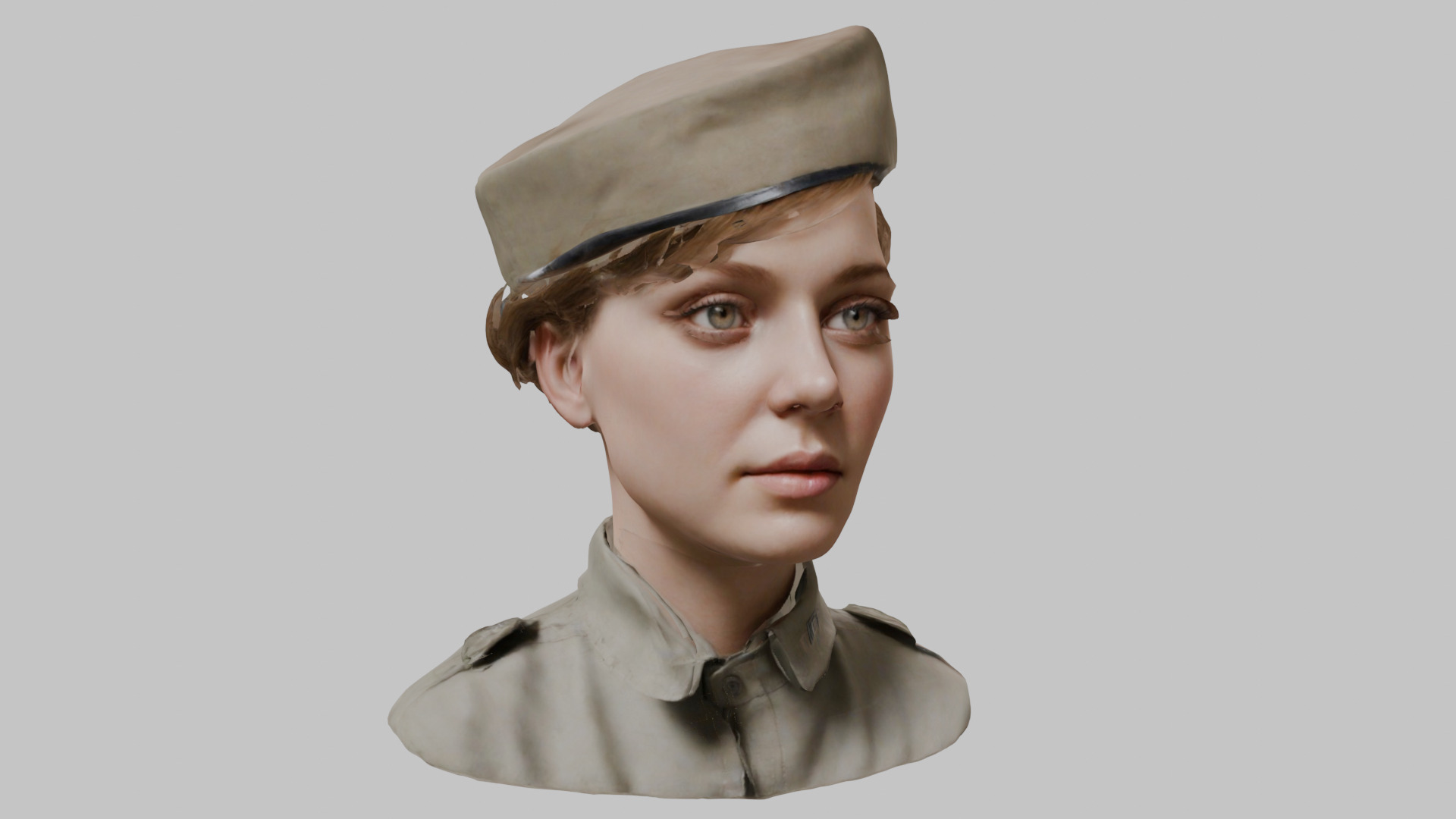 Military Female Character 3D Model Low-poly 3D model_8