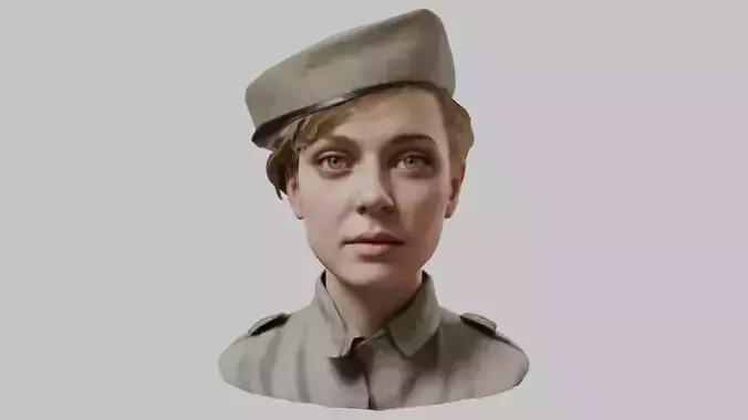 Military Female Character 3D Model Low-poly 3D model