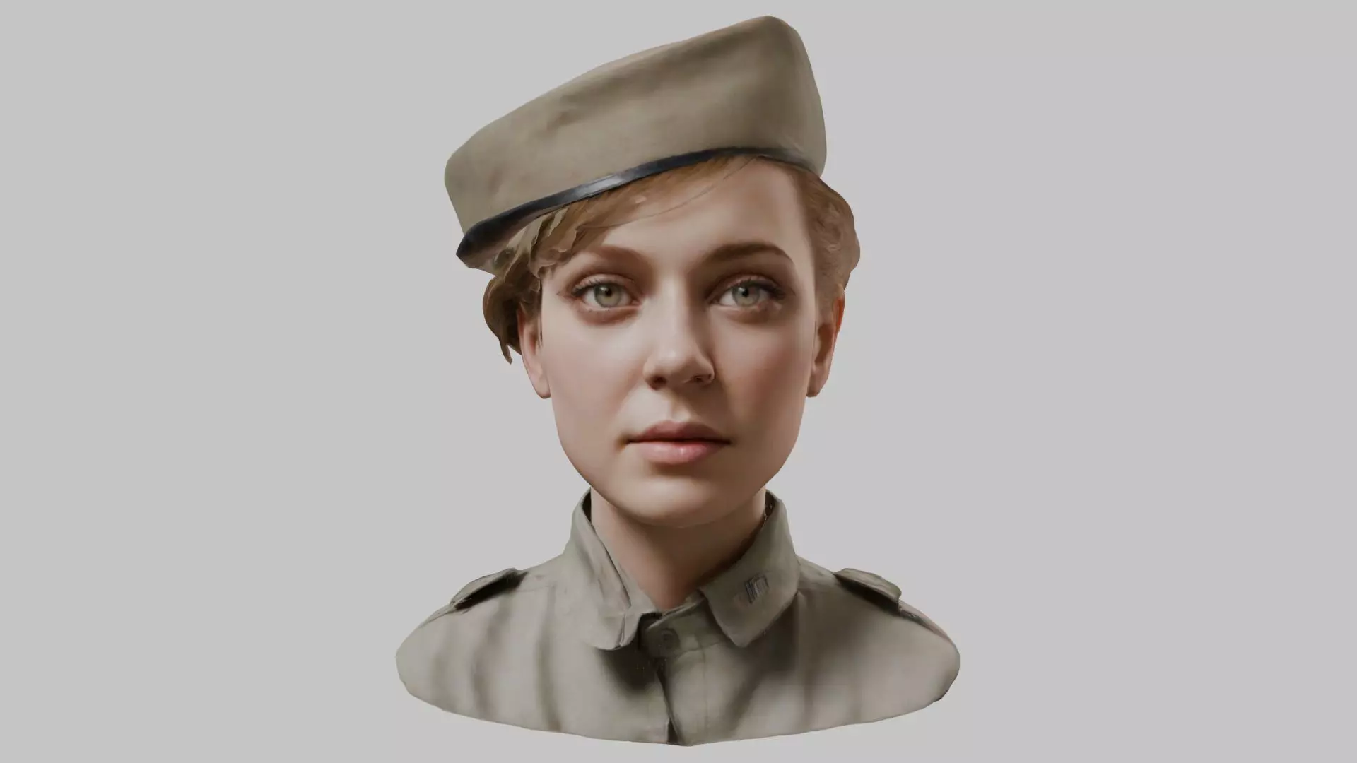 Military Female Character 3D Model Low-poly 3D model_0