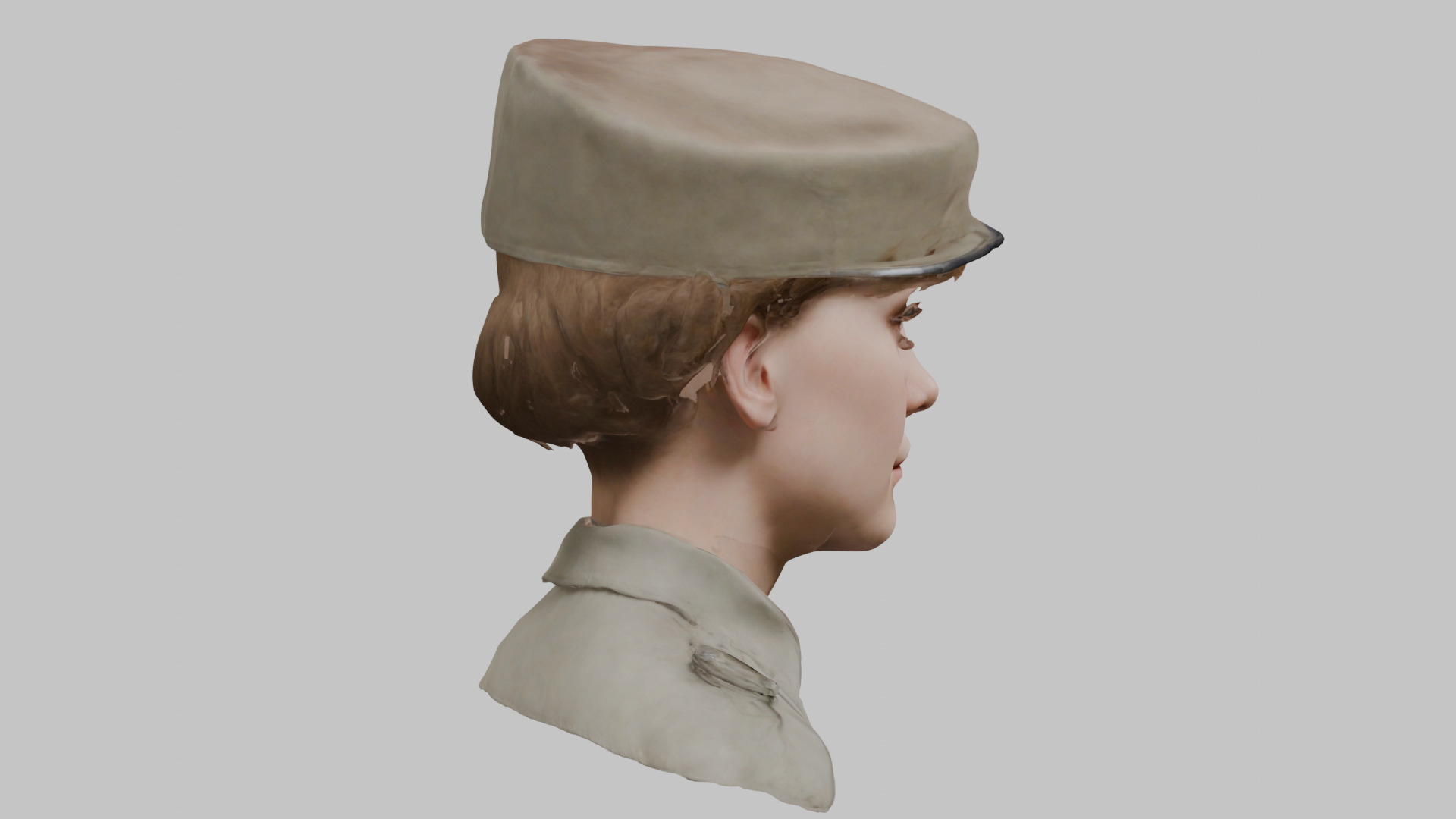 Military Female Character 3D Model Low-poly 3D model_12