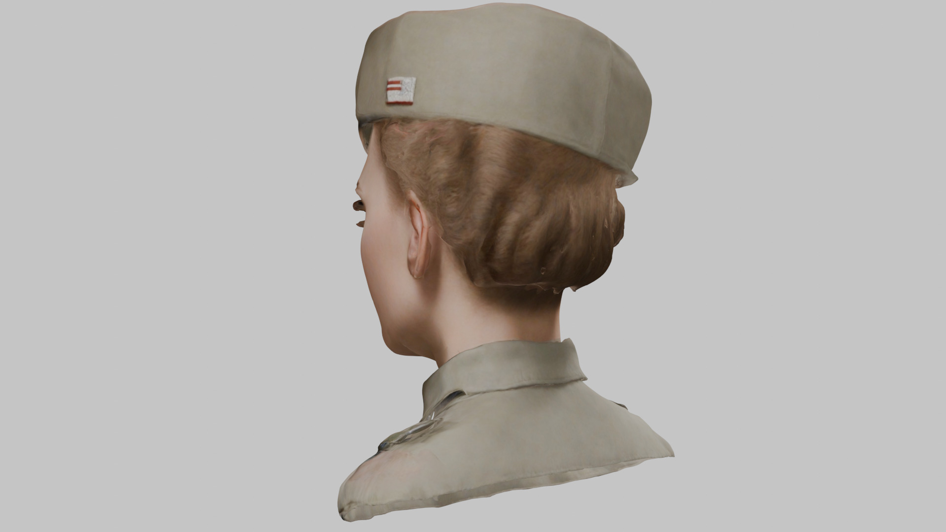 Military Female Character 3D Model Low-poly 3D model_2