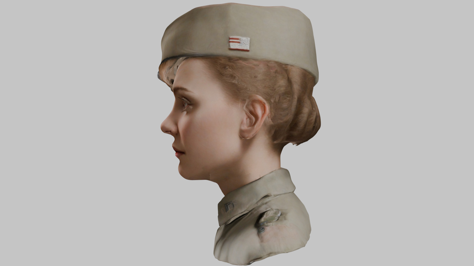 Military Female Character 3D Model Low-poly 3D model_4