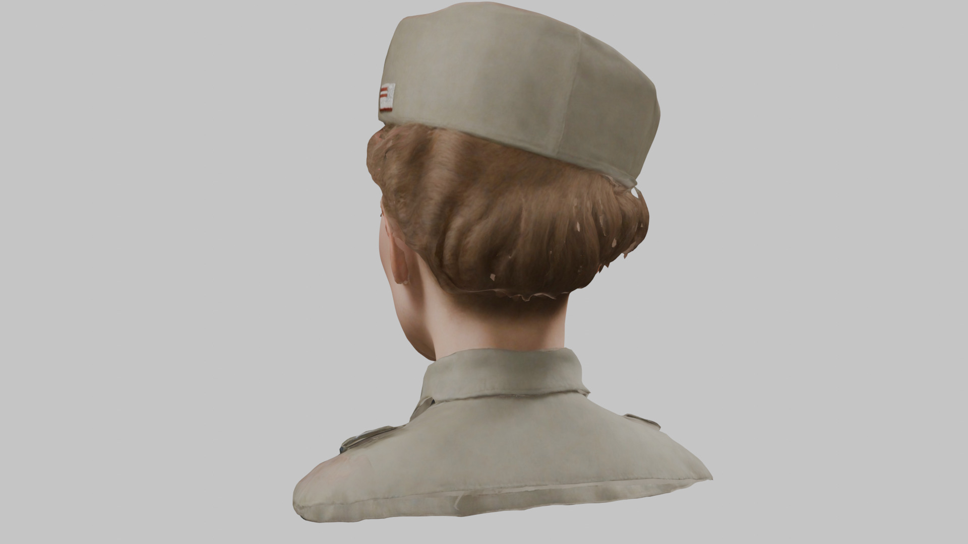 Military Female Character 3D Model Low-poly 3D model_1