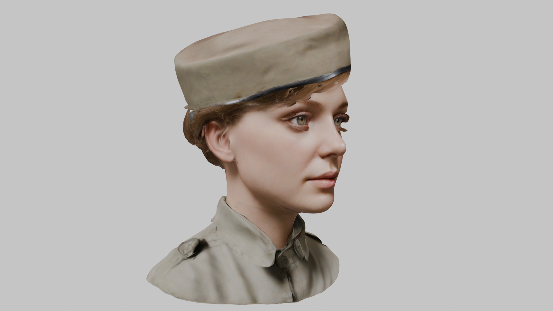 Military Female Character 3D Model Low-poly 3D model_9