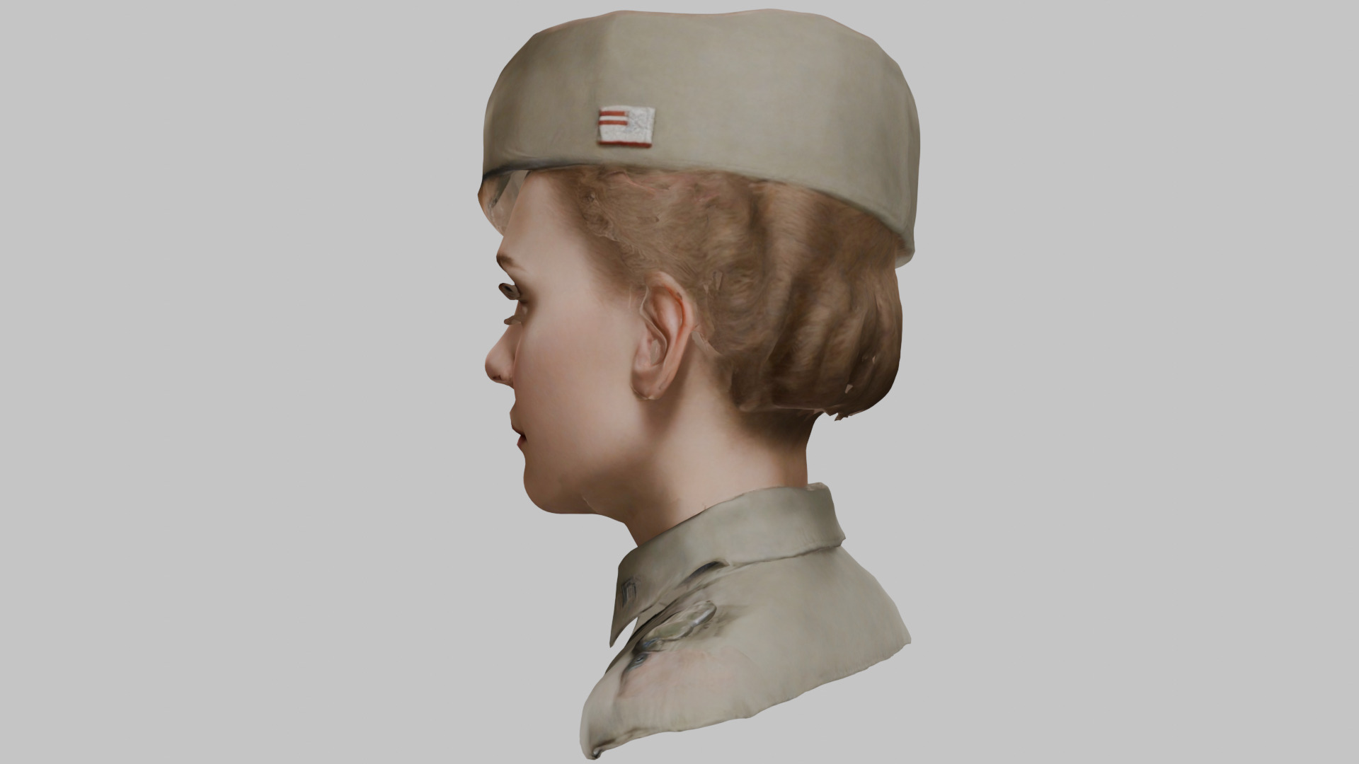 Military Female Character 3D Model Low-poly 3D model_3