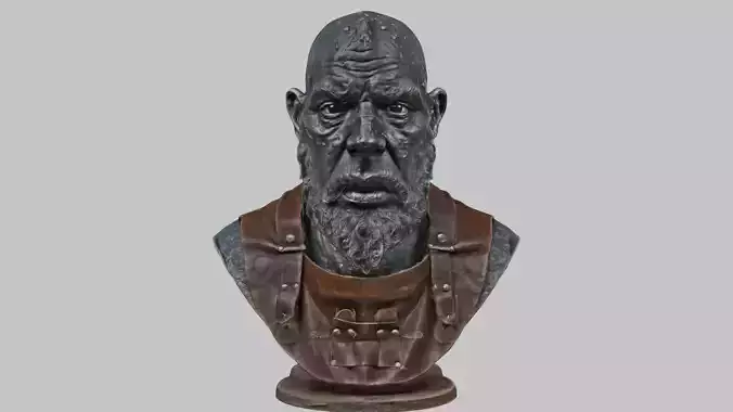 Brass Bronze Copper Man Bust figure Ornate - 3D Model