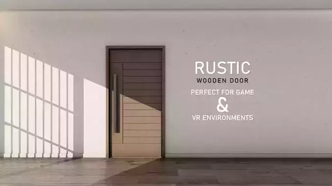 Rustic Wooden Entry Door with Contemporary Appeal 17 Low-poly 3D model