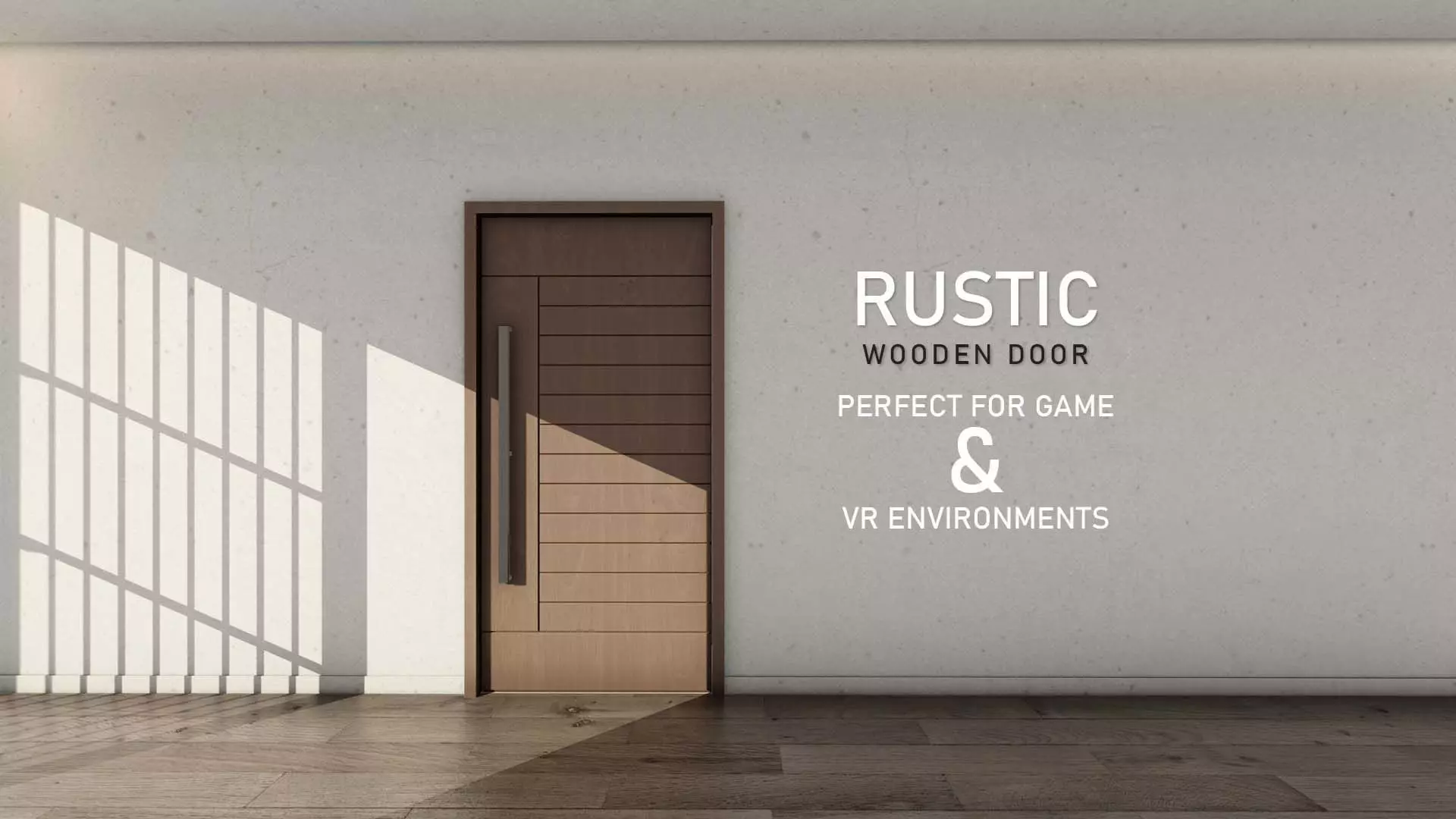 Rustic Wooden Entry Door with Contemporary Appeal 17 Low-poly 3D model_0