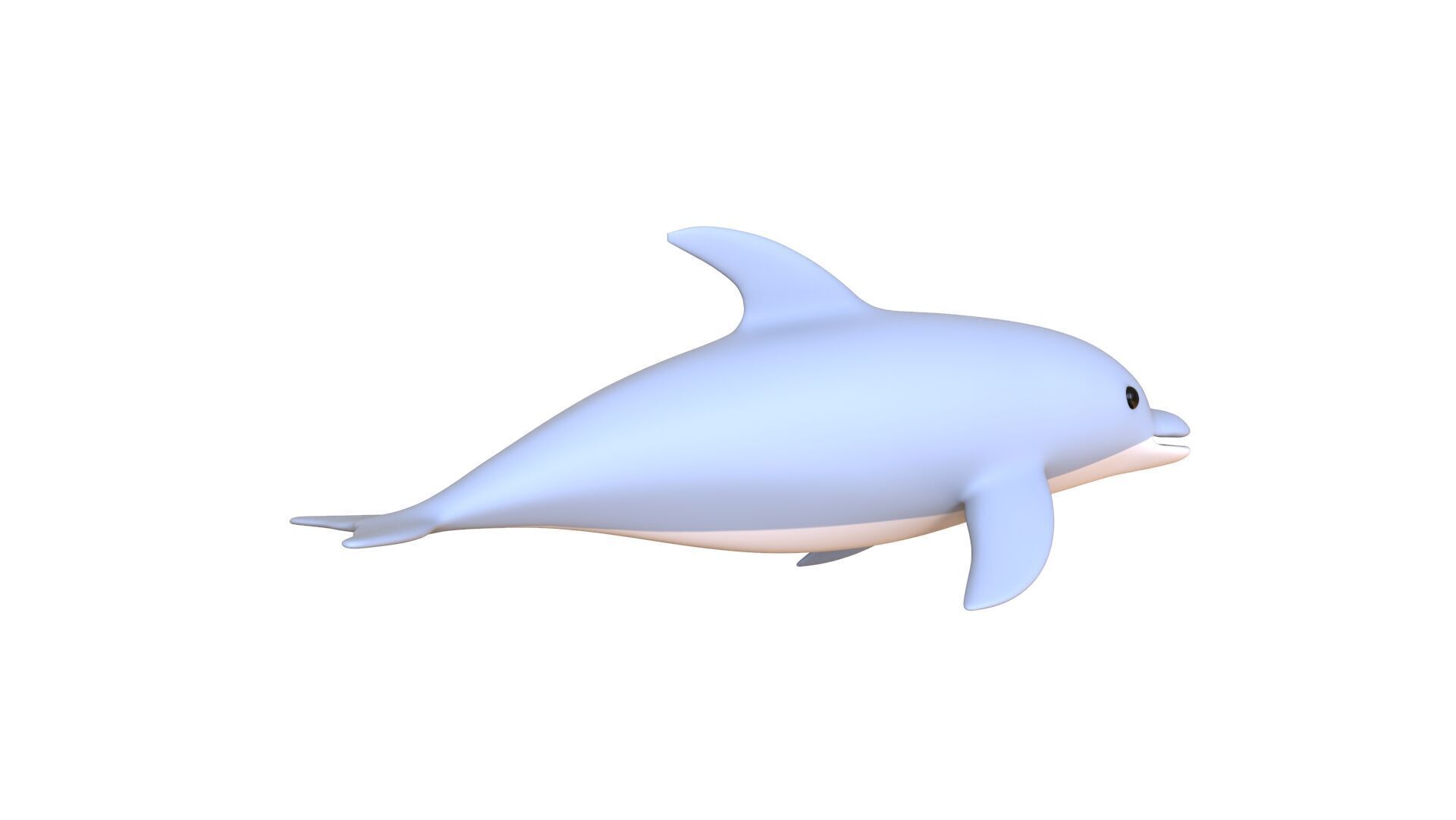 Low Poly - Cartoon Dolphin Rigged Low-poly 3D model_13