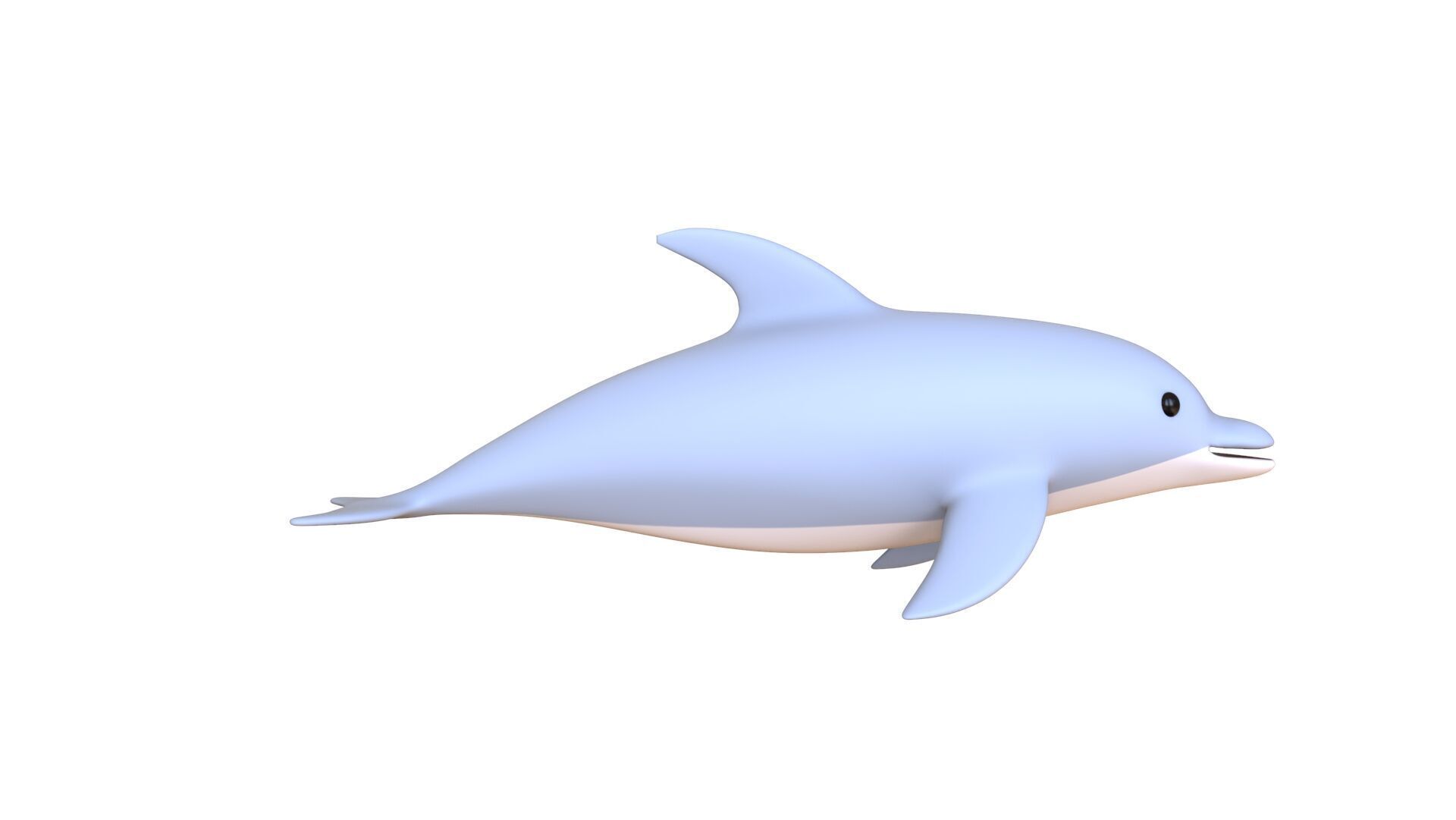 Low Poly - Cartoon Dolphin Rigged Low-poly 3D model_14