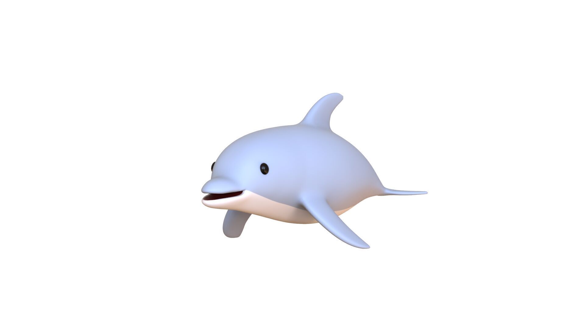 Low Poly - Cartoon Dolphin Rigged Low-poly 3D model_19