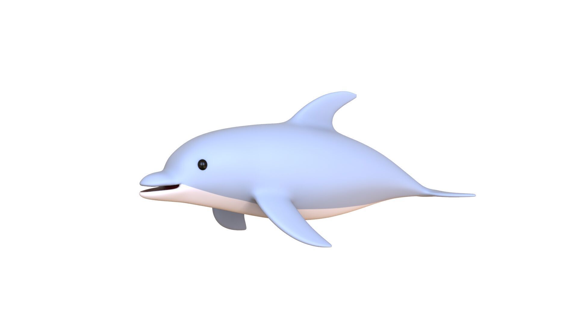 Low Poly - Cartoon Dolphin Rigged Low-poly 3D model_5