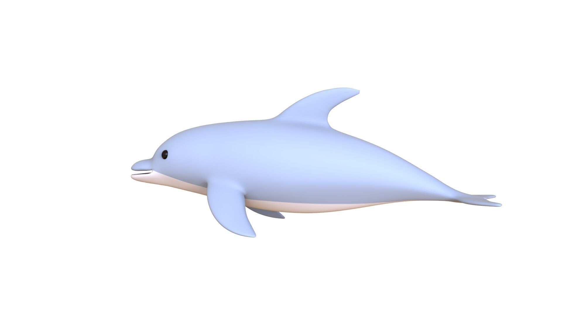 Low Poly - Cartoon Dolphin Rigged Low-poly 3D model_7