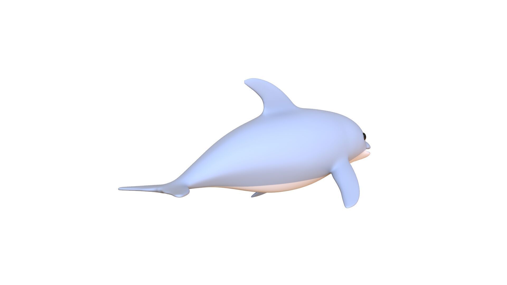 Low Poly - Cartoon Dolphin Rigged Low-poly 3D model_12