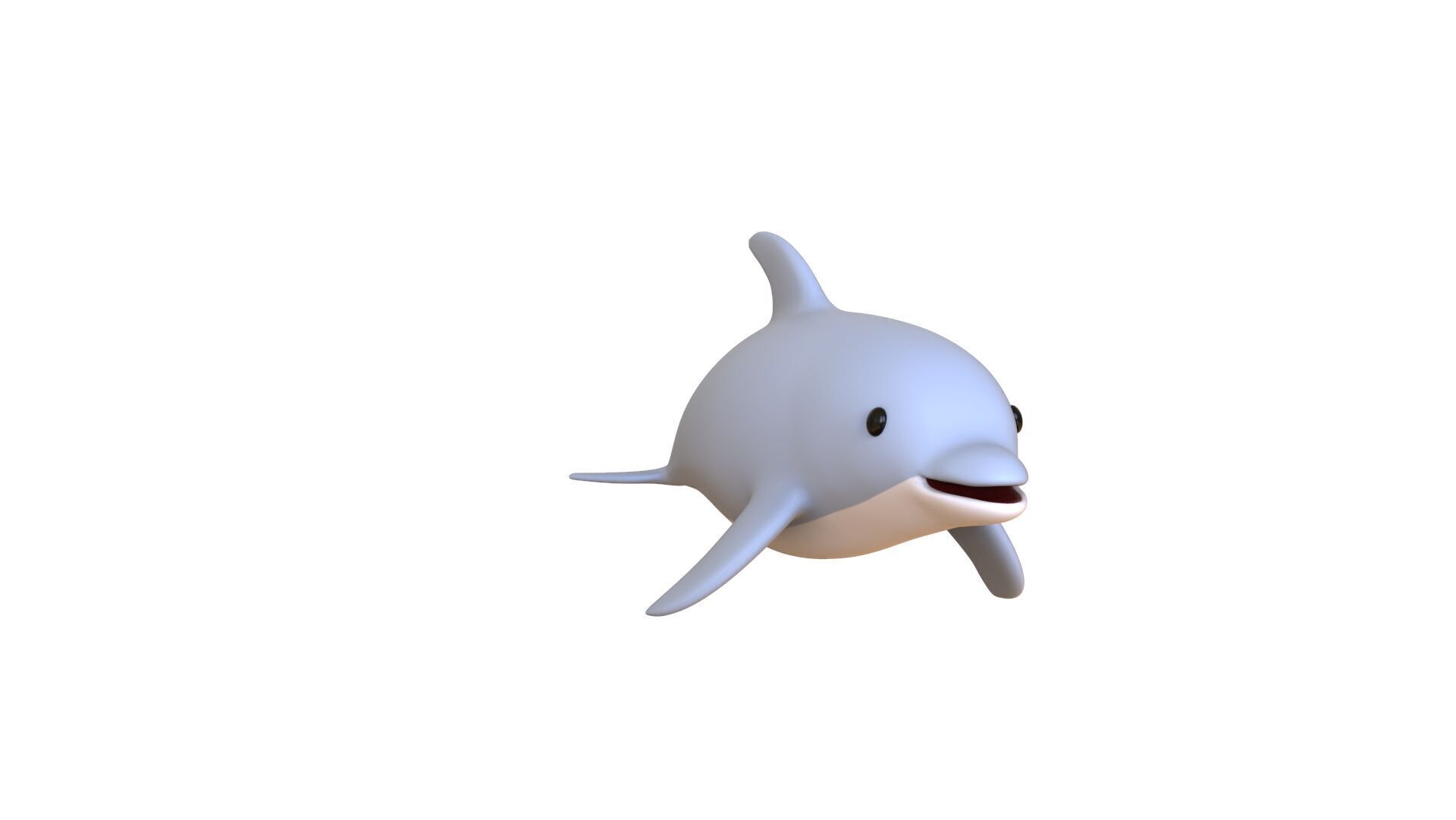 Low Poly - Cartoon Dolphin Rigged Low-poly 3D model_17