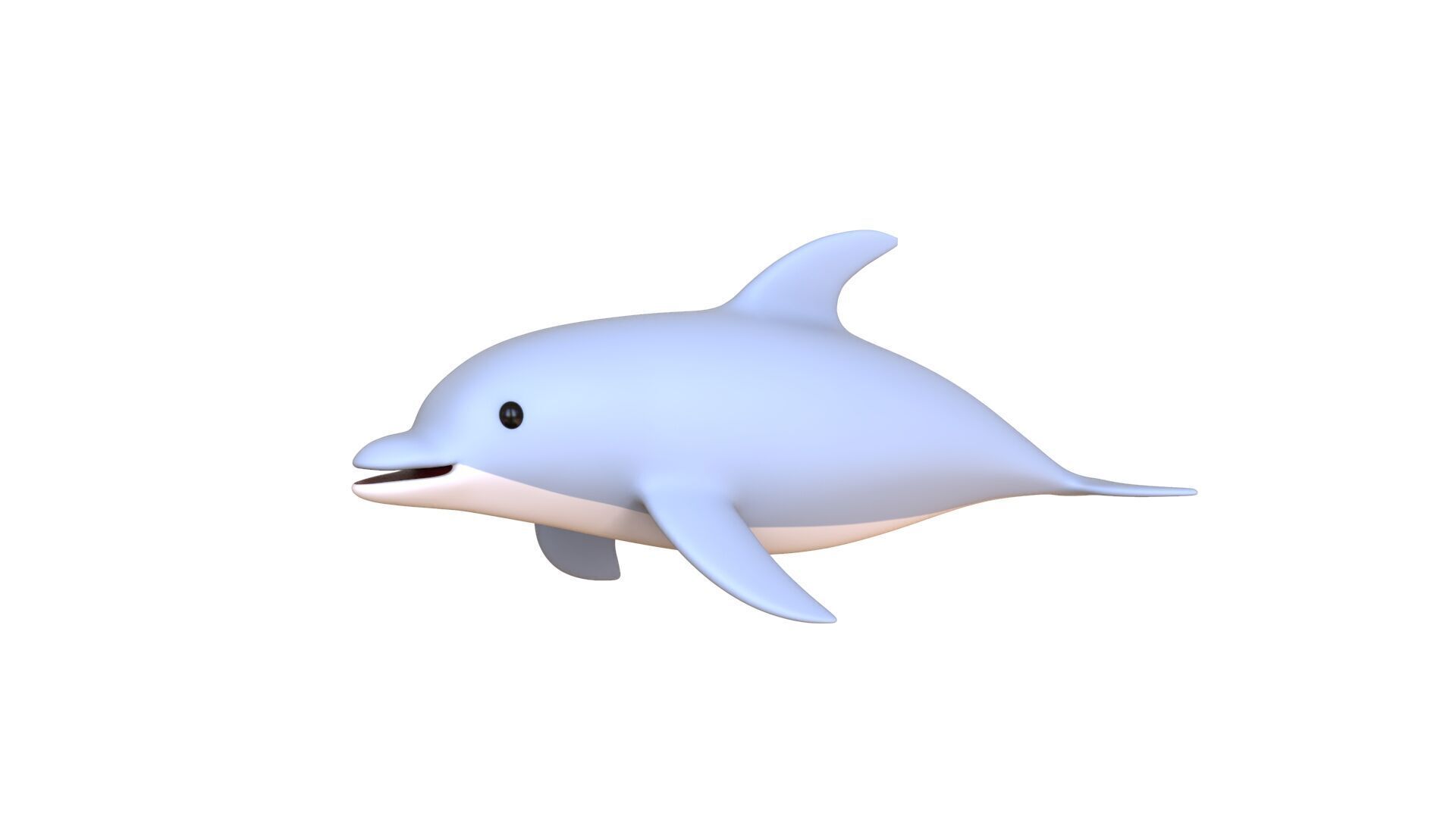 Low Poly - Cartoon Dolphin Rigged Low-poly 3D model_20
