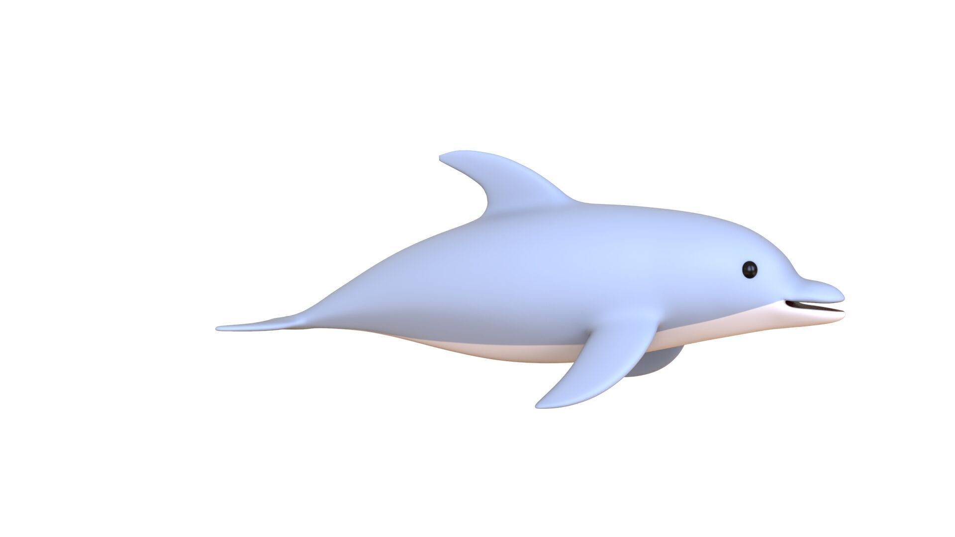 Low Poly - Cartoon Dolphin Rigged Low-poly 3D model_15