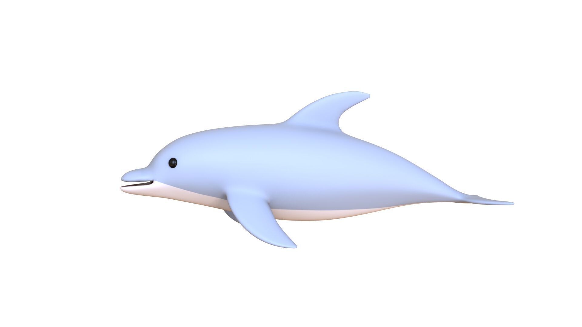 Low Poly - Cartoon Dolphin Rigged Low-poly 3D model_6