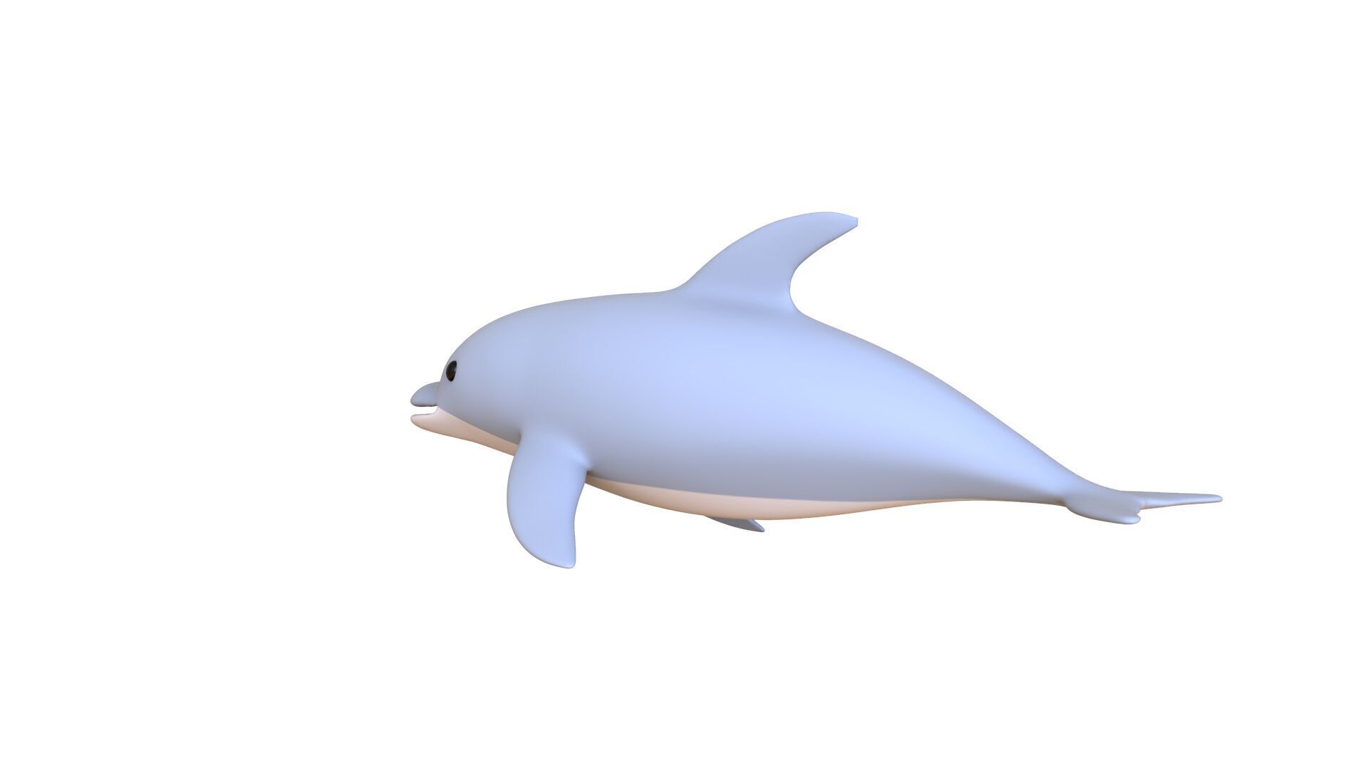 Low Poly - Cartoon Dolphin Rigged Low-poly 3D model_8