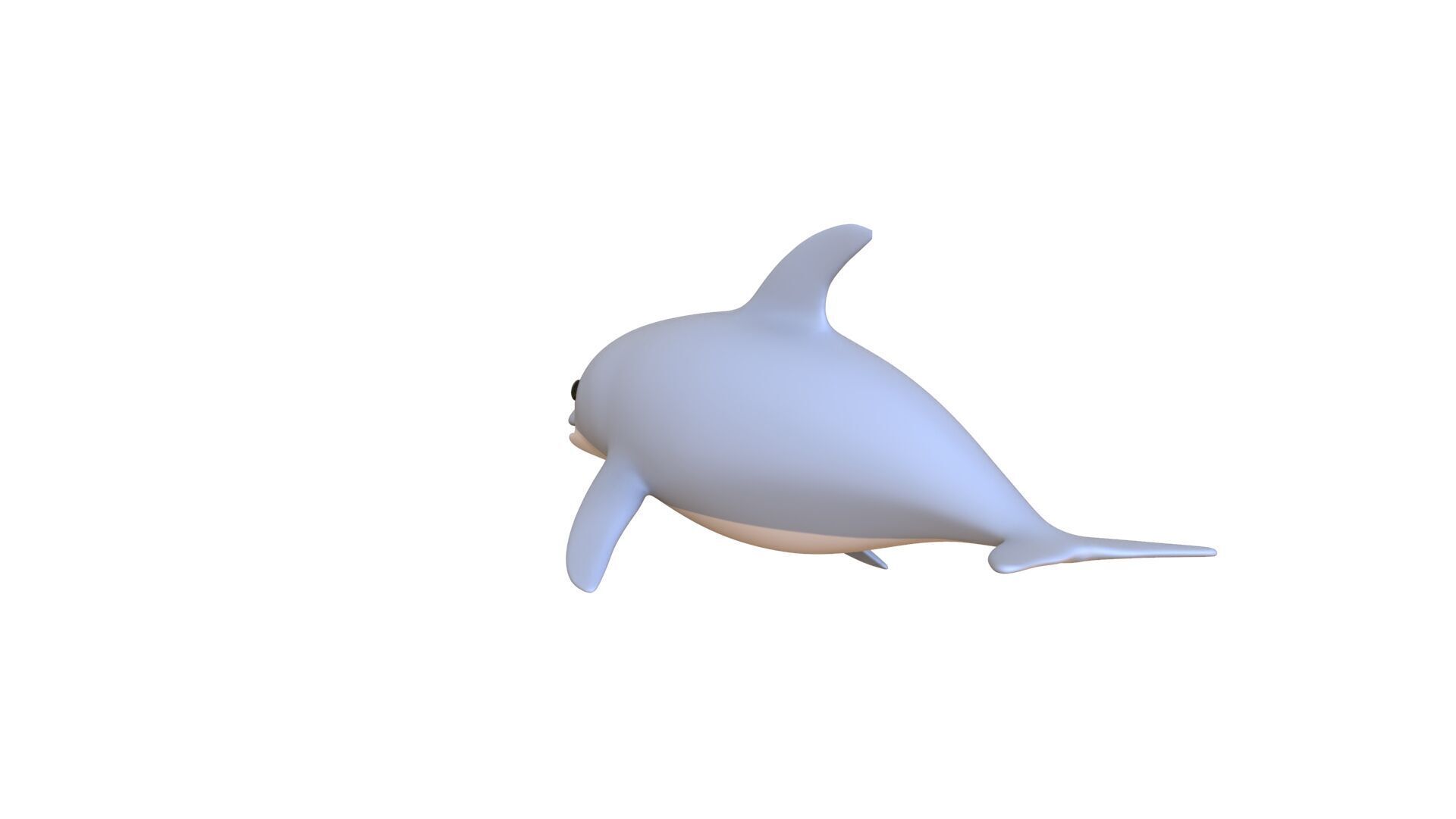 Low Poly - Cartoon Dolphin Rigged Low-poly 3D model_9