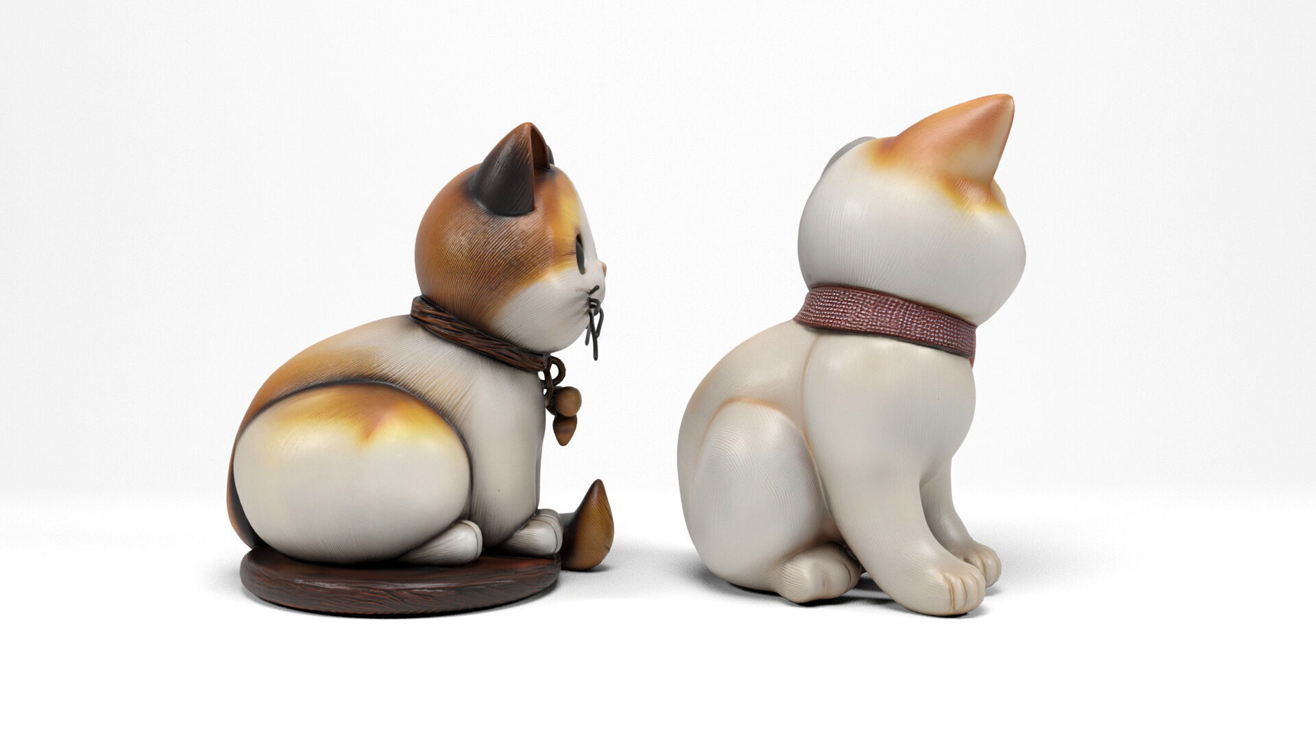 Decorative cat figures Low-poly 3D model_5
