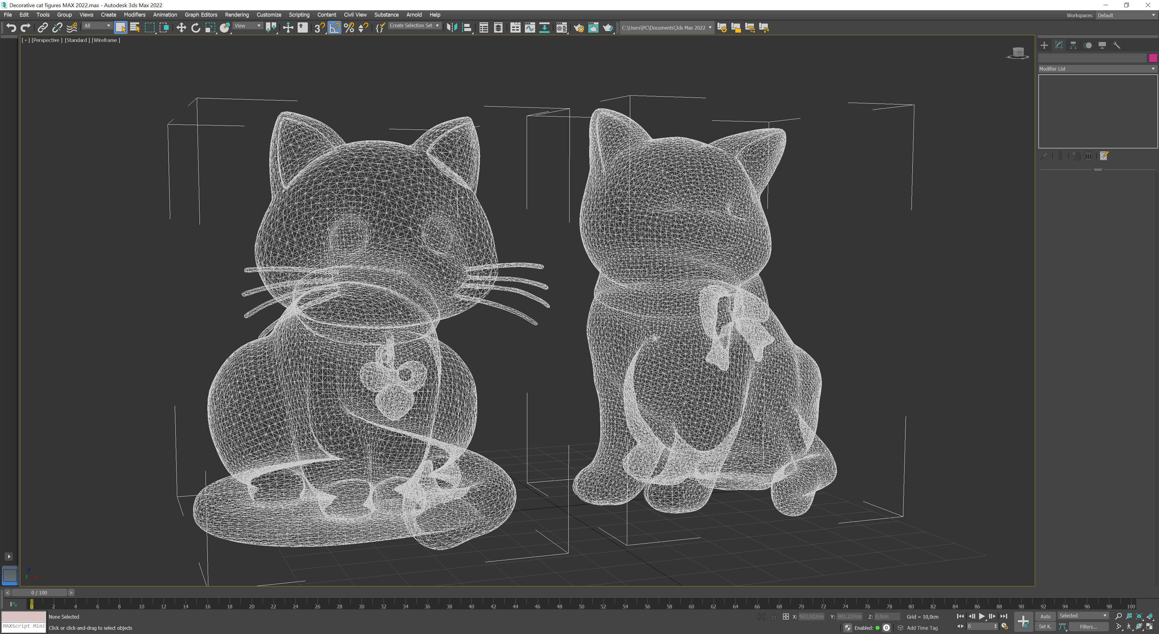 Decorative cat figures Low-poly 3D model_10